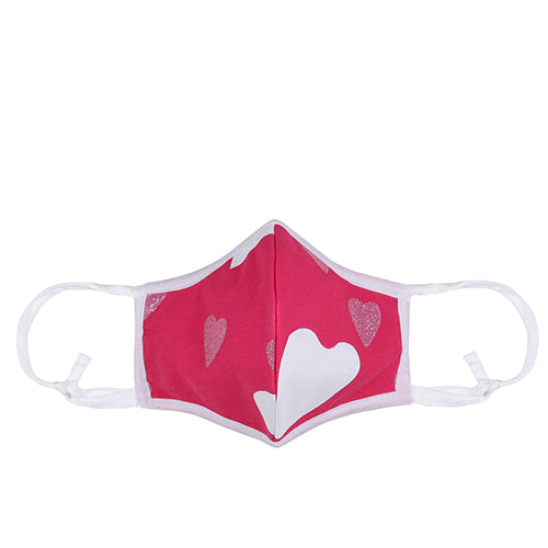 Pink Heart Adjustable and Washable 5 Layer Face Mask