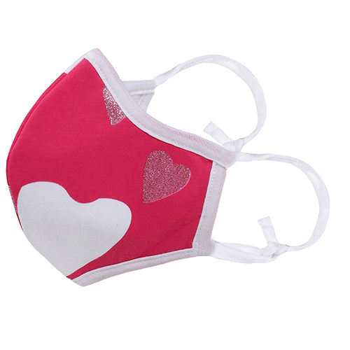 Pink Heart Adjustable and Washable 5 Layer Face Mask